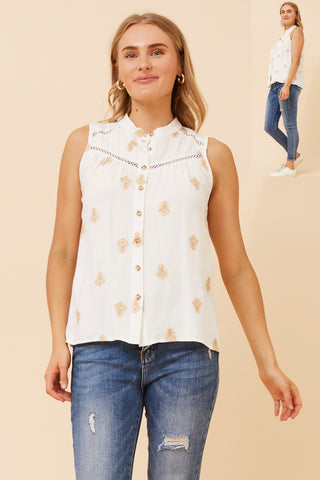 Ladder Lace Sleeveless Top