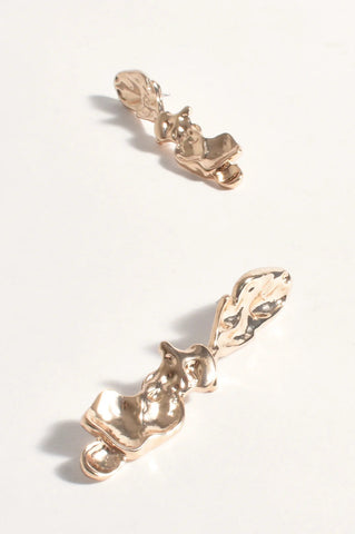 Textured Metal Drop Earrings