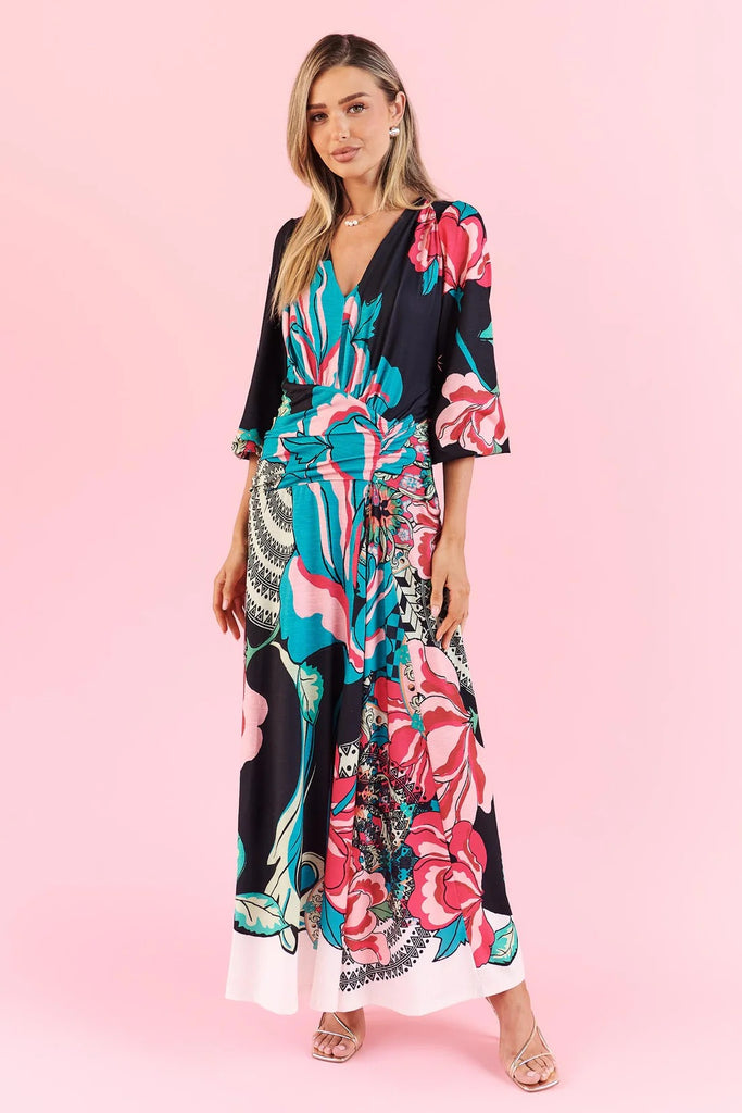 Uptown Empire Jersey Maxi Dress