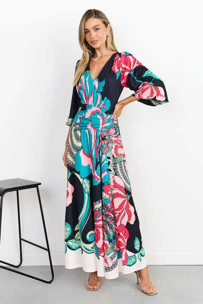 Uptown Empire Jersey Maxi Dress