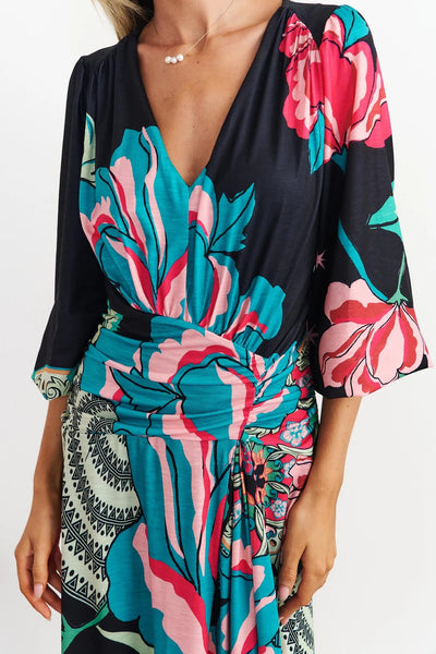 Uptown Empire Jersey Maxi Dress