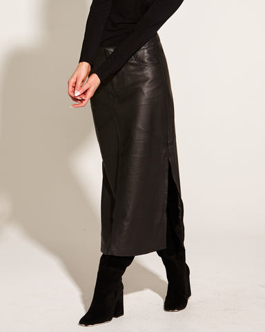 Underground Leather Midi Skirt