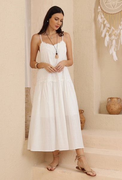 Monaco Lined Cotton Maxi Dress