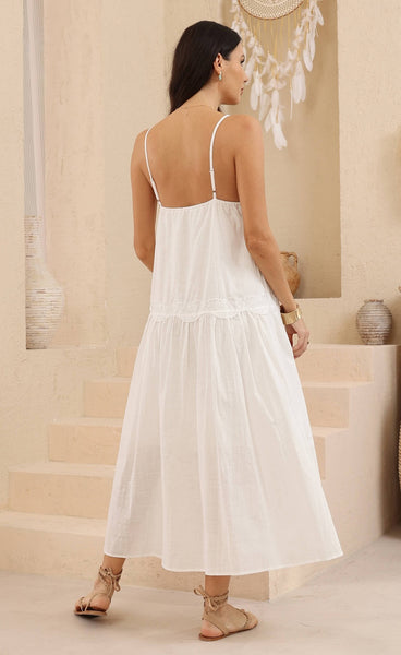Monaco Lined Cotton Maxi Dress