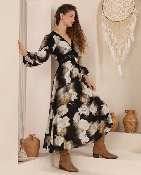 Valentina Lace Insert Dress