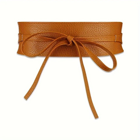 Wrap Tie Belt Tan - Cavorte 