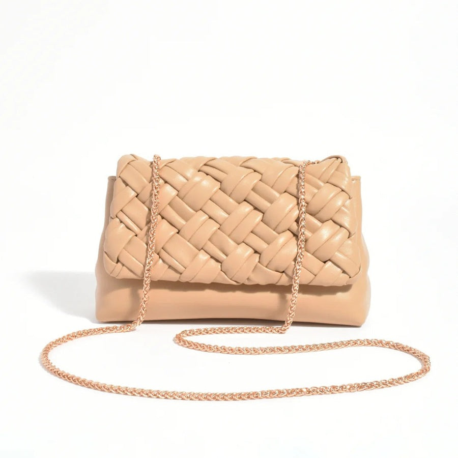 Weave Clutch Bag Camel