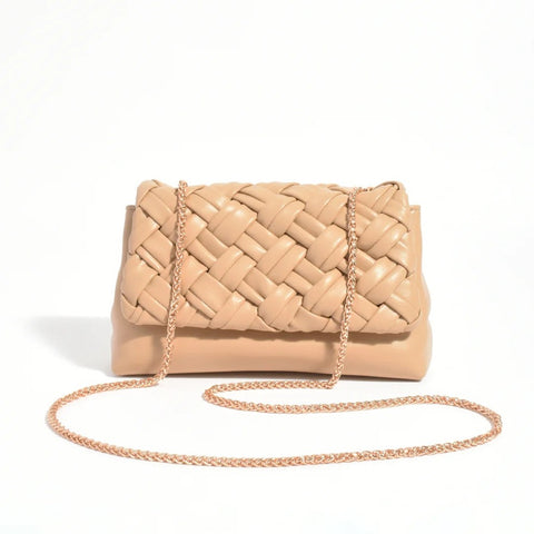 Weave Clutch Bag Camel