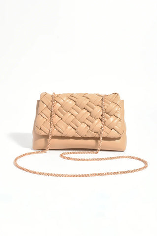Weave Clutch Bag Camel