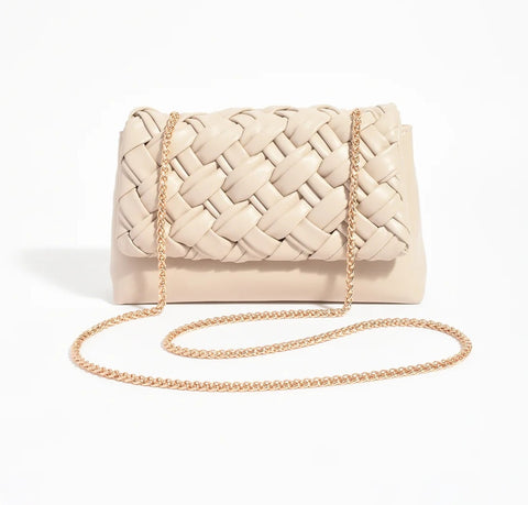 Weave Clutch Bag Stone