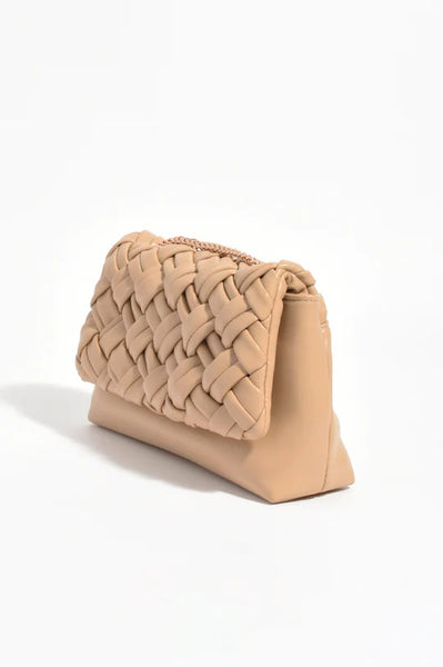 Weave Clutch Bag Camel