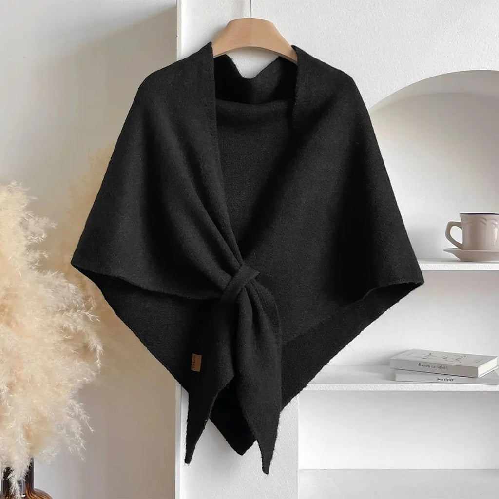 Wool Wrap Shawl Black