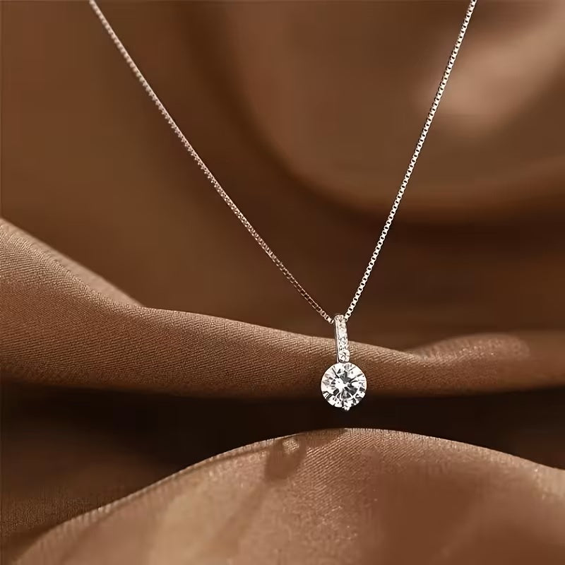 Zircon Necklace Silver