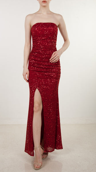 Zoe Sequin Dress Red