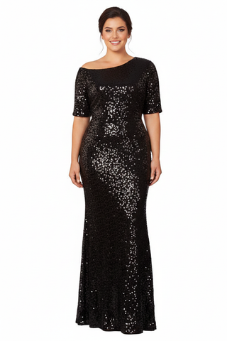 Fate Formal Dress Curve Black — Size 18 Model, Front