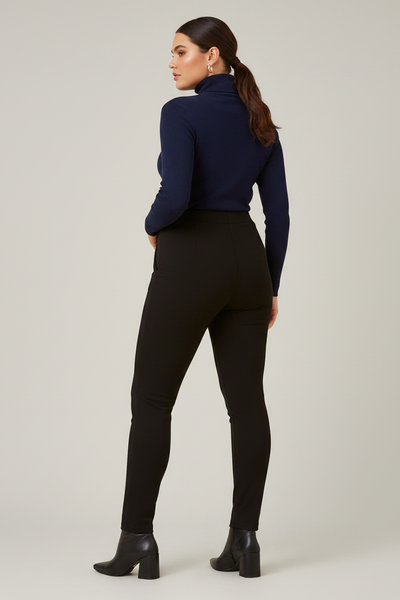 Fleece Lined Ponti Pant Black – Back