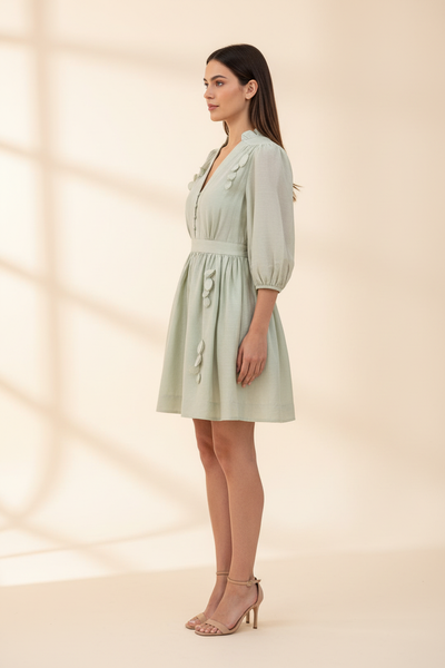 Francine Embellished Dress Sage — Side