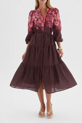 Grace Placement Print Dress – Front