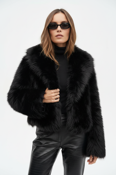 Carter Faux Fur Jacket Black - Image 2