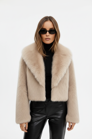 Carter Faux Fur Jacket Champagne - Image 1