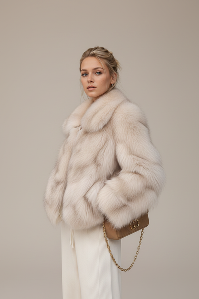 Carey Faux Fur Jacket - hero model shot