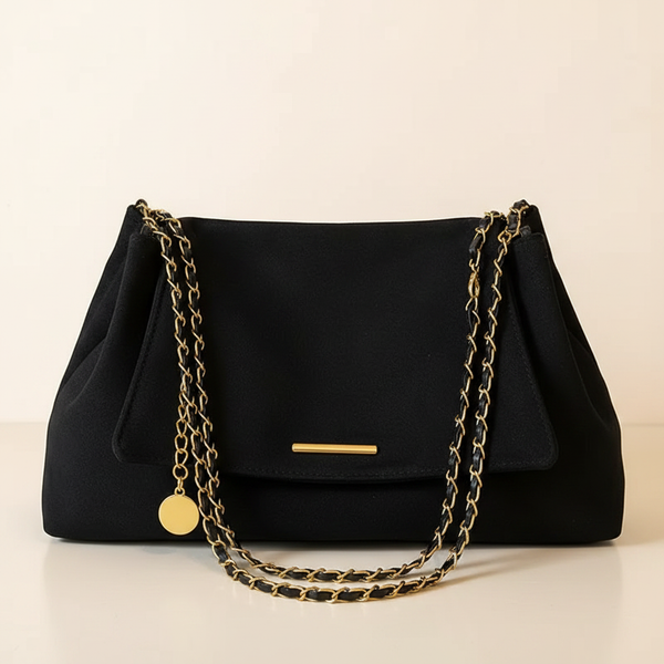 Isla Faux Suede Bag Black — Product Shot