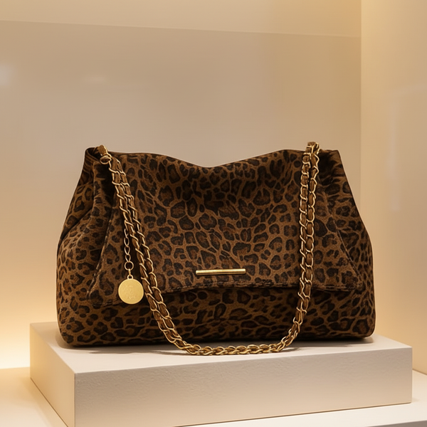 Isla Faux Suede Bag Leopard — Product Shot