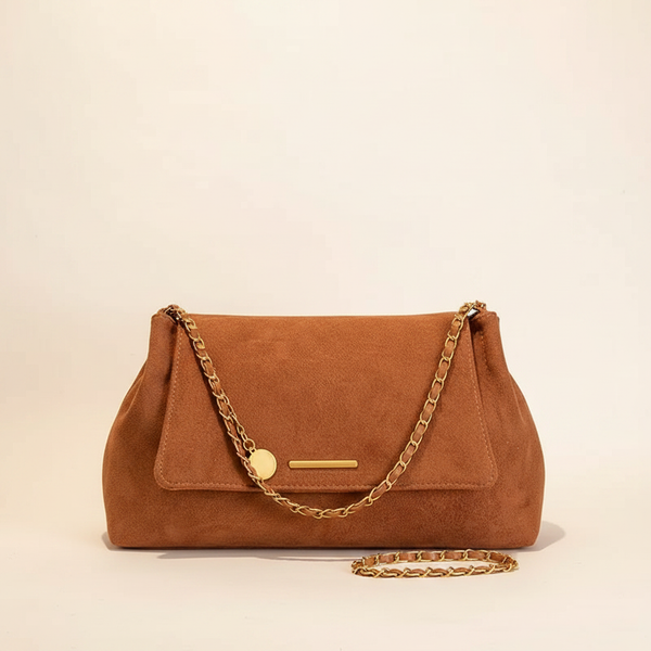 Isla Faux Suede Bag Rust — Product Shot