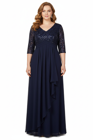 Jori Formal Dress Curve Navy — Size 18 Model, Front
