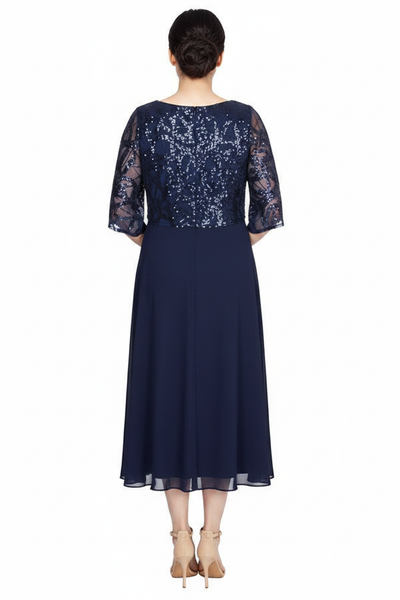 Ronnie Formal Dress Curve Navy — Size 18 Model, Back