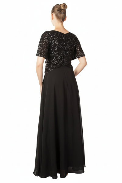 Sari Formal Dress Curve Black — Size 18 Model, Back