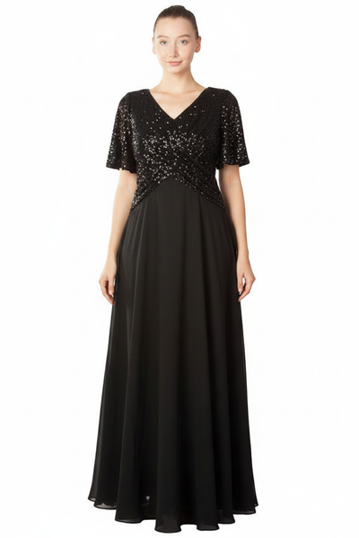 Sari Formal Dress Curve Black — Size 18 Model, Front