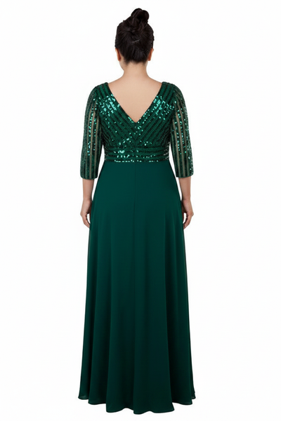 Sasha Formal Dress Curve Emerald — Size 18 Model, Back