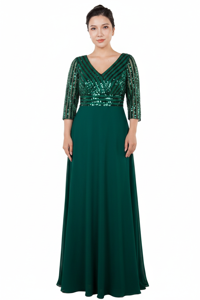 Sasha Formal Dress Curve Emerald — Size 18 Model, Front