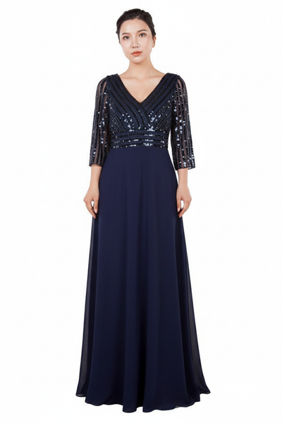 Sasha Formal Dress Curve Navy — Size 18 Model, Front