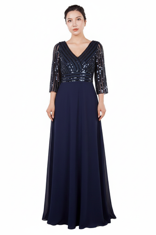 Sasha Formal Dress Curve Navy — Size 18 Model, Front