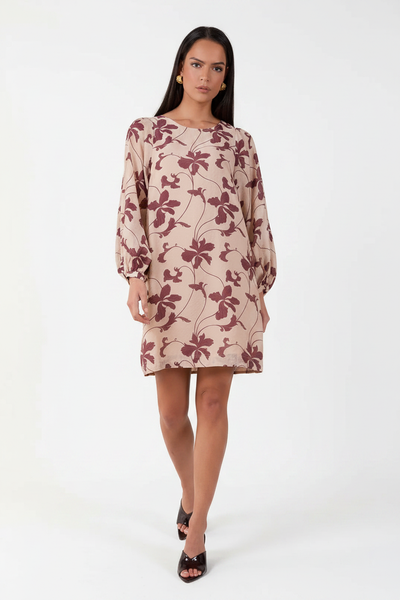 Sasha Placement Print Dress — Front