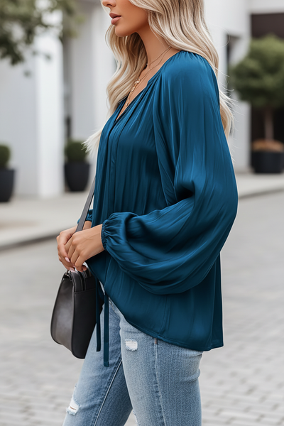Savannah Blouse Sea Blue – Side