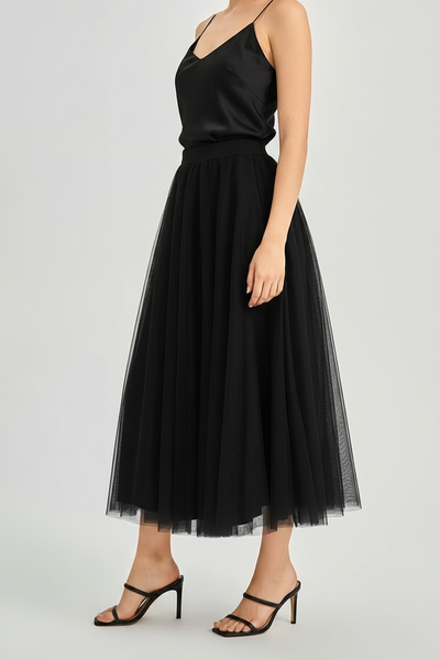 Scarlet Mesh Skirt Black – Side