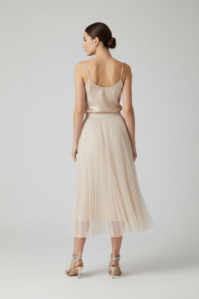 Scarlet Mesh Skirt Champagne – Back