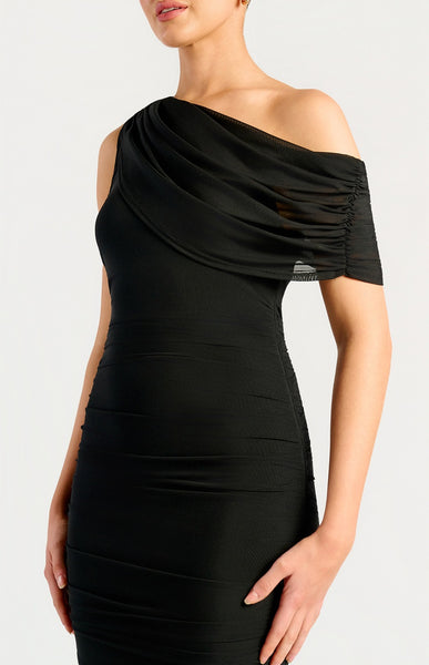 Viena Mesh Formal Dress Black
