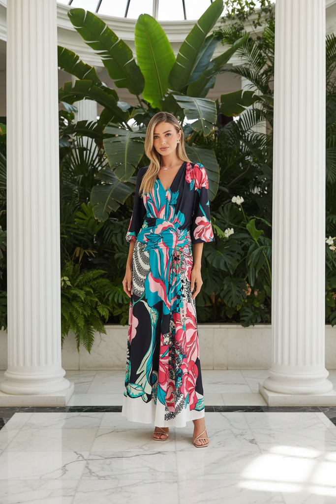 Uptown Empire Maxi Dress — Front