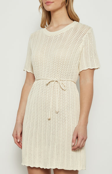 Emelia Crochet Dress Bone