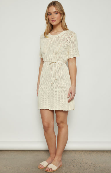 Emelia Crochet Dress Bone