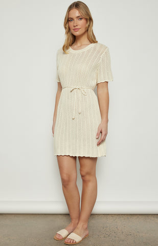 Emelia Crochet Dress Bone
