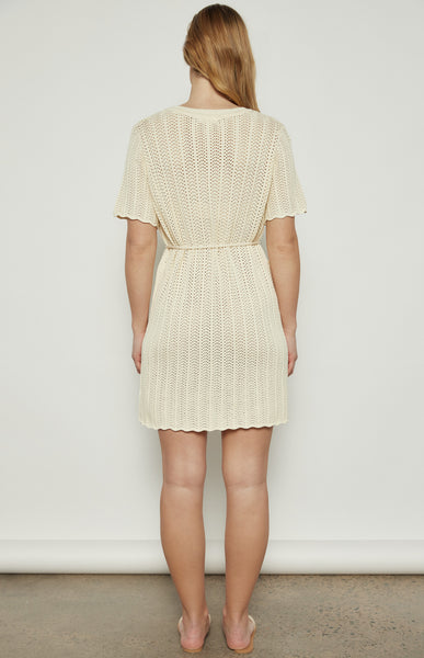 Emelia Crochet Dress Bone