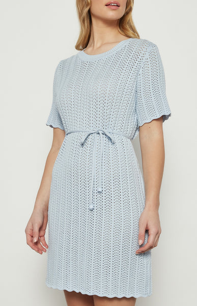 Emelia Crochet Dress Blue