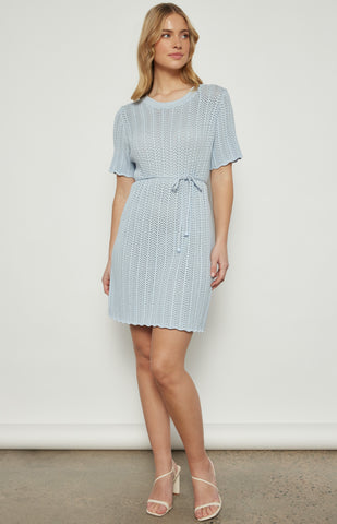 Emelia Crochet Dress Blue