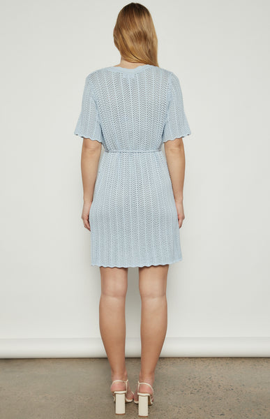 Emelia Crochet Dress Blue
