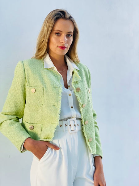 Inspired Boucle Jacket Lime